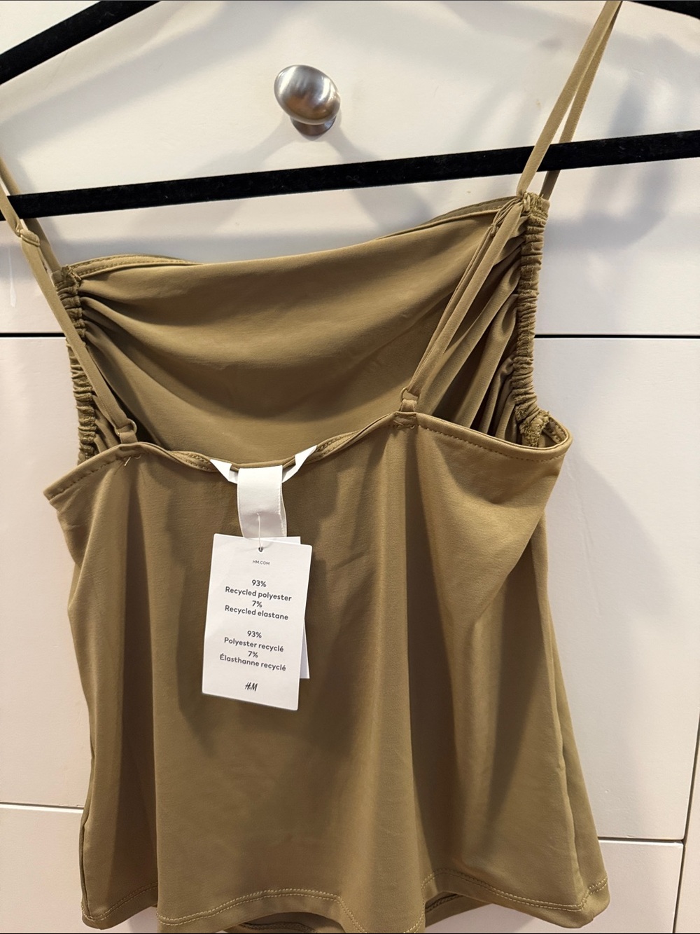 H&M Ruched Cami Tank Top - Olive - Picture 5 of 5
